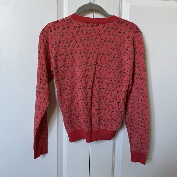 Vintage Bonnie & Bill by Holly T-shirt Womens S Pink Floral V-neck Rayon 90s - Picture 3 of 5